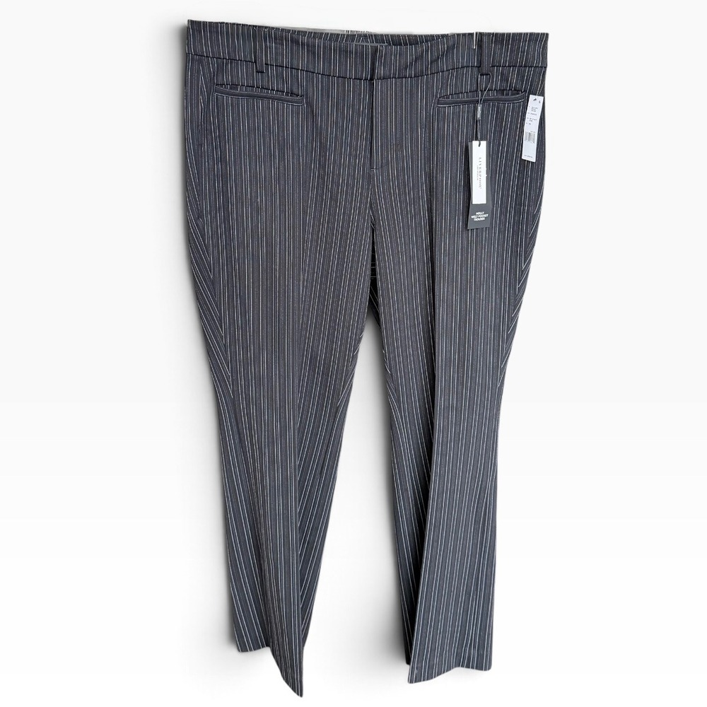 Liverpool 18W Holly Welt Pocket Black Plus Trouser Pants Pinstripe Stretch NWT
